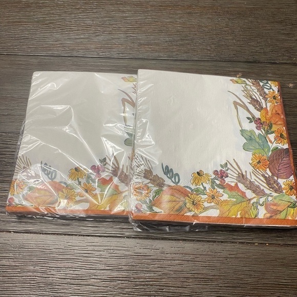 Perfect harvest 2pk  16ct decorative fall harvest thanksgiving napkins paper - Picture 1 of 2